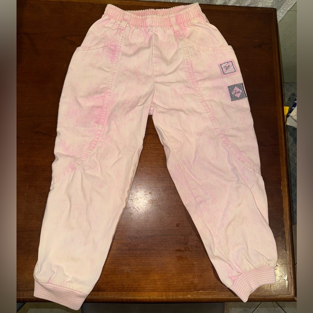 LITTLE LEVIS Vintage Pink Acid Wash Denim Pants Kids Size 6 GUC